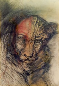 Leopard Man Pastel on paper 1992 50cmx40cm