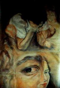 Watchful Eye Pastel on paper 1992 121cmx80cm