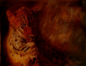 Twilight Leopard Pastel on paper 1994 70cmx50cm