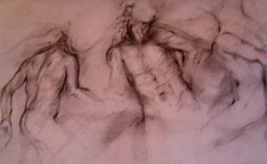 Study for man dancing Pastel on paper 2002 40cmx30cm