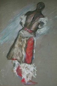 Swazi Dancer Pastel on paper 1999 20cmx35cm