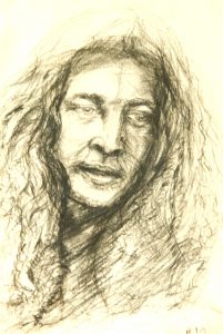 Portrait of singer (Ian Gillan) Pastel on paper 2002 40cmx50cm